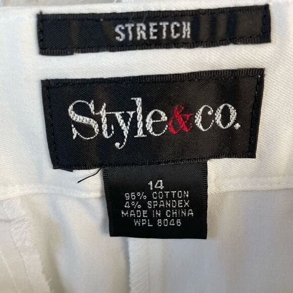 NWT Style & Co white Stretch Capri Pants Size 14 - Picture 7 of 7